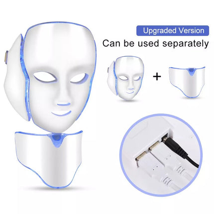Rechargeable 7 Color Light Facial Care Device with Waterproof Design and Adjustable Settings