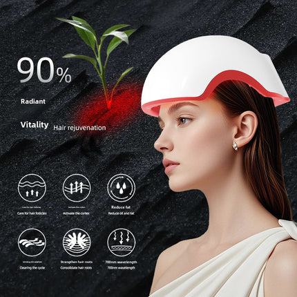 Rechargeable Infrared Light Hair Care Helmet Cap Wearable Scalp Wellness Device Cordless
