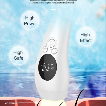 IPL Hair Removal Device with Ice Cooling Technology and 999999 Flashes for Face and Body