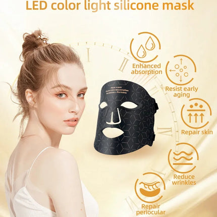 Wireless LED Face Mask 660nm 850nm Light Beauty Care Device with 7 Color Settings