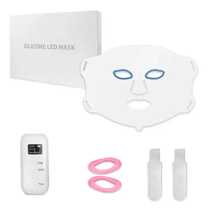 Wireless LED Facial Mask with 4 Light Modes for Face and Neck Beauty Care
