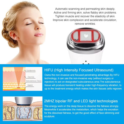 Rechargeable Ultrasonic Facial Machine with RF Technology LED Display for Deep Face Cleansing