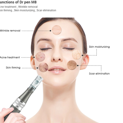 Portable Cordless Skin Care Pen Device with Multi Needle Cartridges & LED Control