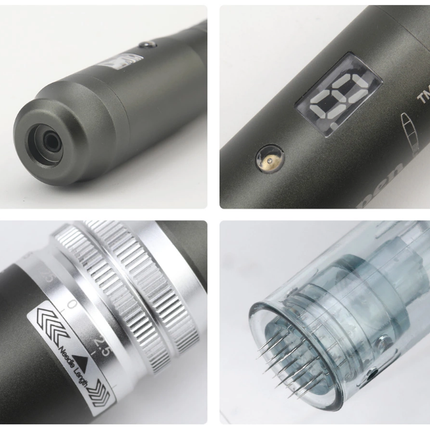 Portable Cordless Skin Care Pen Device with Multi Needle Cartridges & LED Control