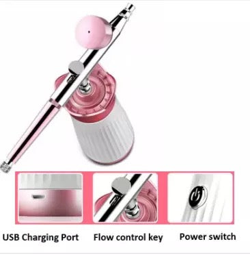 Mini Wireless Airbrush Spray Kit Portable Rechargeable Fine Mist Personal Care Device
