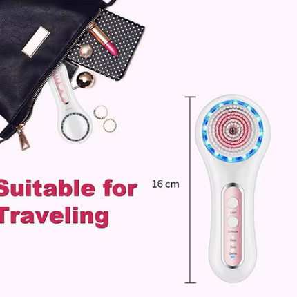 Portable Silicone Facial Cleansing Brush Waterproof Rechargeable Face & Neck Exfoliation Device