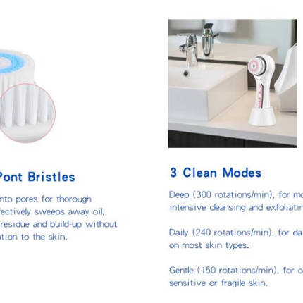 Portable Silicone Facial Cleansing Brush Waterproof Rechargeable Face & Neck Exfoliation Device