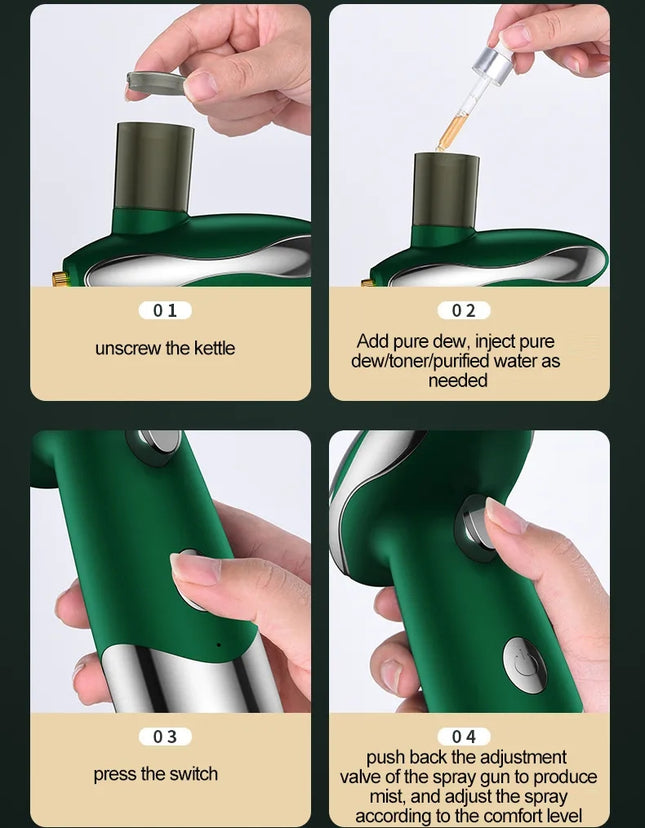 Portable Cordless Nano Airbrush Skin Care Mist Sprayer Rechargeable 35ml