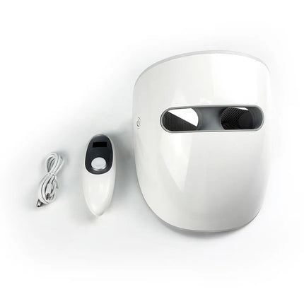 LED Facial Mask Light Therapy Device for Skincare, 3 Color Light, USB Rechargeable Beauty Mask