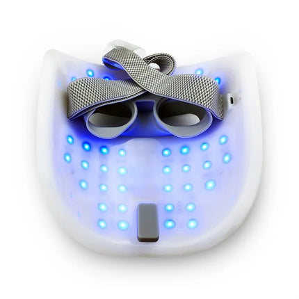 LED Facial Mask Light Therapy Device for Skincare, 3 Color Light, USB Rechargeable Beauty Mask