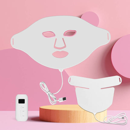 Portable Silicone LED Light Face & Neck Mask 7 Colors Adjustable Beauty Care Device