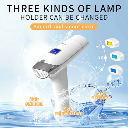 Portable IPL Hair Removal Device with Ice Cooling and Adjustable Intensity for Home Use