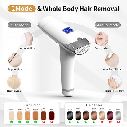 Portable IPL Hair Removal Device with Ice Cooling and Adjustable Intensity for Home Use