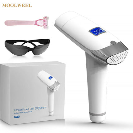 Portable IPL Hair Removal Device with Ice Cooling and Adjustable Intensity for Home Use