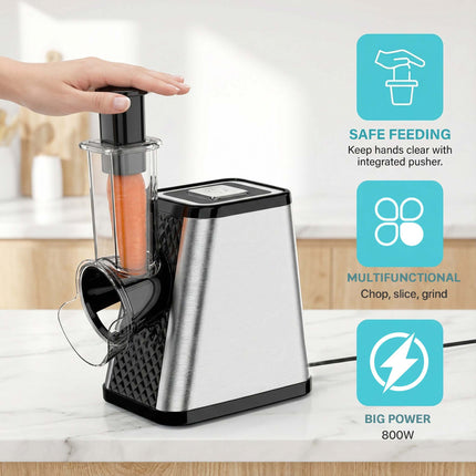 Electric 800W 5-in-1 Meat Grinder & Vegetable Slicer Multi-Purpose Food Processor
