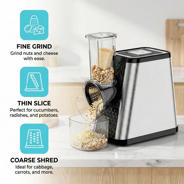 Electric 800W 5-in-1 Meat Grinder & Vegetable Slicer Multi-Purpose Food Processor