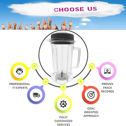 Smoothie Maker Blender Pitcher Replacement Jar with Blade and Plastic Base