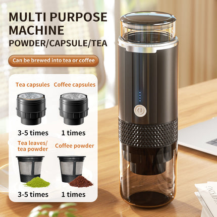 Portable Capsule Coffee Machine for Car and Outdoor Use, Mini Electric Espresso Brewer K-Cup Style