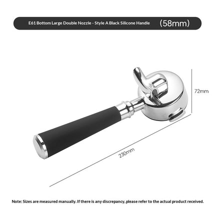 58mm Coffee Machine Portafilter Handle with Double Spout Stainless Steel Espresso Filter Holder