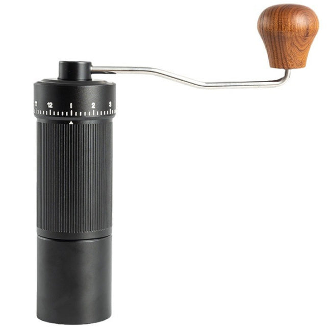 Manual Coffee Grinder with Adjustable Stainless Steel Burr Core and Vertical Hand-Crank Design