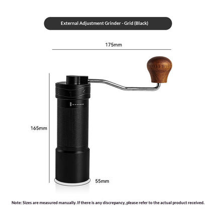 Manual Coffee Grinder with Adjustable Stainless Steel Burr Core and Vertical Hand-Crank Design