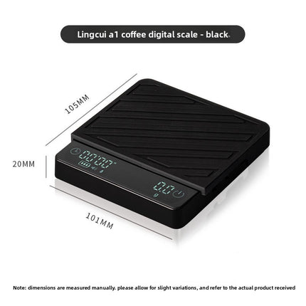 Digital Coffee Brewing Scale with Powder to Water Ratio Tracking and Rechargeable Battery