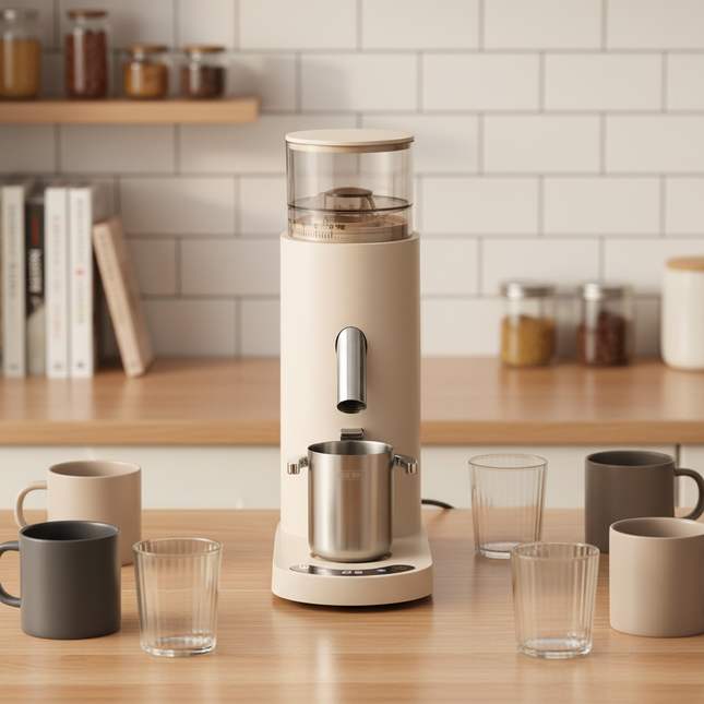 Electric Stainless Steel Conical Burr Coffee Grinder Low Speed with Touch Control for Home Use