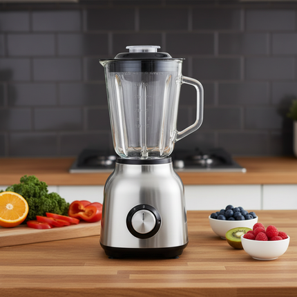 650W High Speed Electric Food Grinder Juicer 1.6L Stainless Steel Bowl 4 Blade System