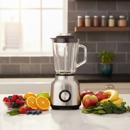 650W High Speed Electric Food Grinder Juicer 1.6L Stainless Steel Bowl 4 Blade System