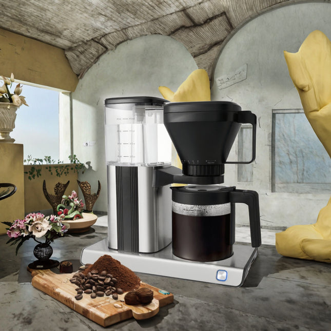 Automatic Pour Over Coffee Maker 8 Cup Electric Brewer with Auto Pause and Steel Body