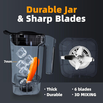 2200W Heavy Duty Commercial Blender 1.8L 6-Blade Ice Crushing Kitchen Mixer