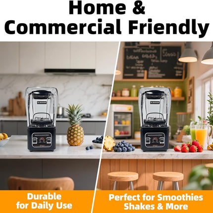 2200W Heavy Duty Commercial Blender 1.8L 6-Blade Ice Crushing Kitchen Mixer