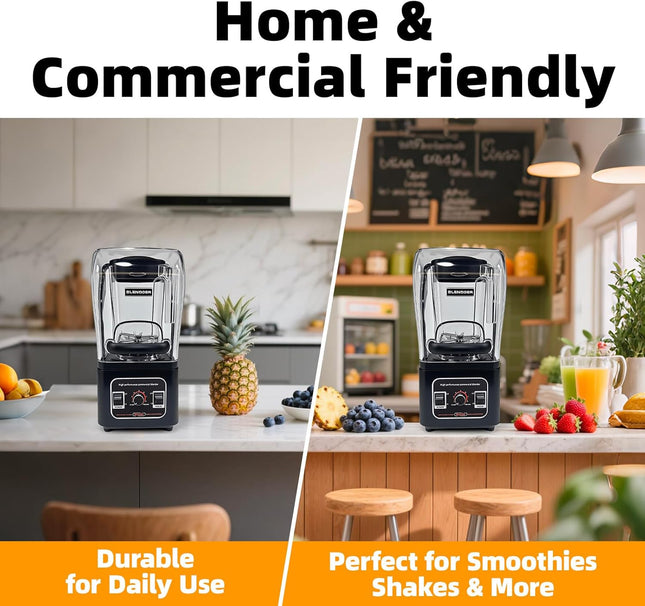 2200W Heavy Duty Commercial Blender 1.8L 6-Blade Ice Crushing Kitchen Mixer