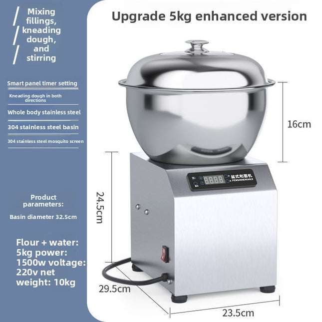 1800W Electric Dough Mixer Bowl Type Stand Mixer Intelligent Frequency Control 3 Speed