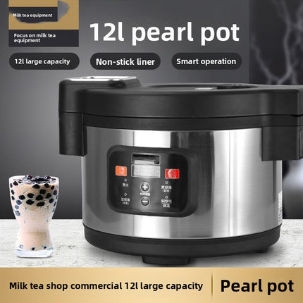 12L Fully Automatic Pearl Cooker for Milk Tea Shops with Intelligent Controls and Non-Stick Pot