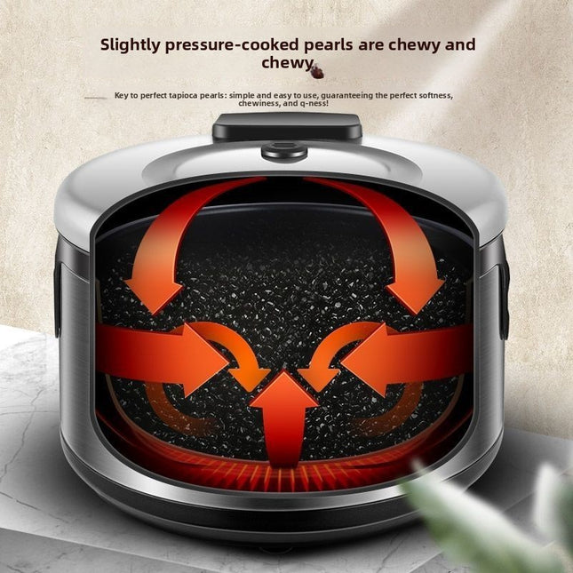 12L Fully Automatic Pearl Cooker for Milk Tea Shops with Intelligent Controls and Non-Stick Pot