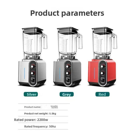 Commercial Smoothie Maker 1.2L Multifunction Blender with 15 Speed Settings and 6-Blade System