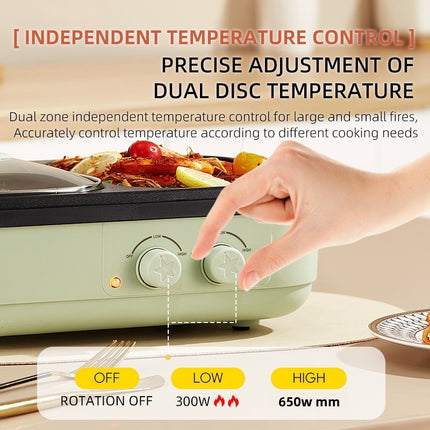 Electric Hot Pot Grill Combo 1200W Multi-Purpose Cooker with Anti-Dry Burn Function