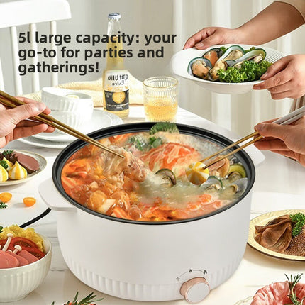 Large 7L Electric Hot Pot 2-Layer Design Multi-Use Cooker Stew Boil Steam 1500W