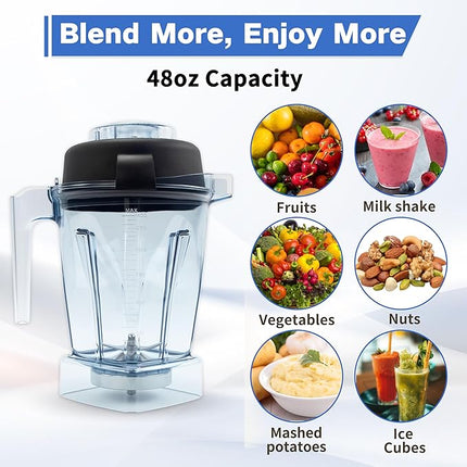 48oz Plastic Blender Pitcher Replacement Jug for Electric Blenders