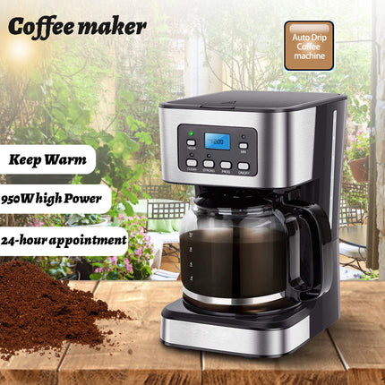 Portable 12 Cup Espresso Coffee Machine 950W Electric Drip Brewer with Steam Function