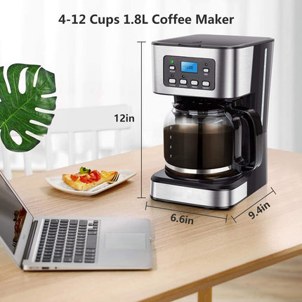 Portable 12 Cup Espresso Coffee Machine 950W Electric Drip Brewer with Steam Function