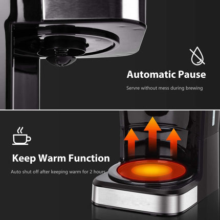 Portable 12 Cup Espresso Coffee Machine 950W Electric Drip Brewer with Steam Function