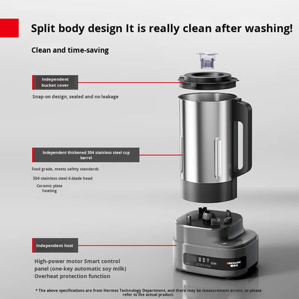 Commercial 6L Soy Milk Maker Machine Stainless Steel 1200W Fully Automatic Grinder Cooker