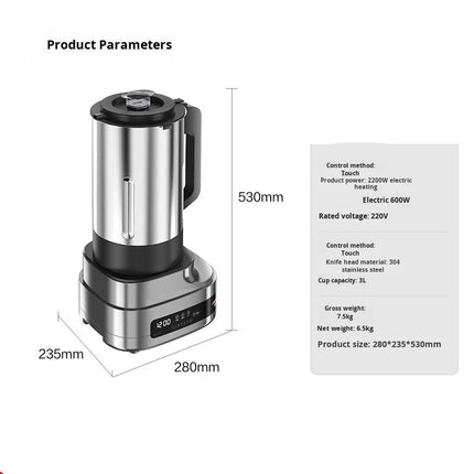 Commercial 6L Soy Milk Maker Machine Stainless Steel 1200W Fully Automatic Grinder Cooker