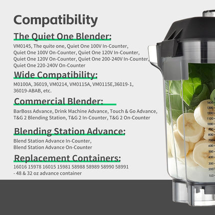 Universal Smoothie Blender Cup Jug Replacement Container with Drive Socket Kit