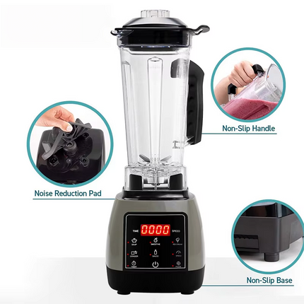Heavy Duty Electric Blender 1800W 2L Capacity with 6 Blade System for Smooth Blending and Crushing