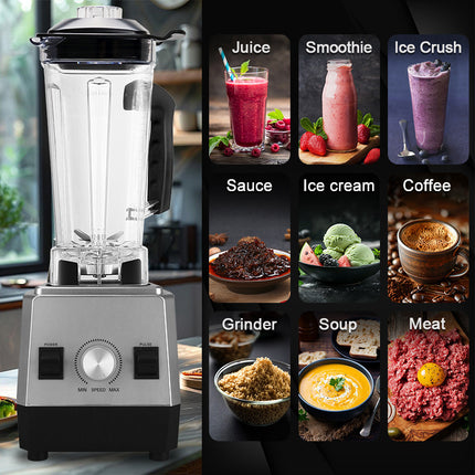 Electric Countertop Blender Grinder 1500-2000W 6 Blade System Dial Control Multi Use