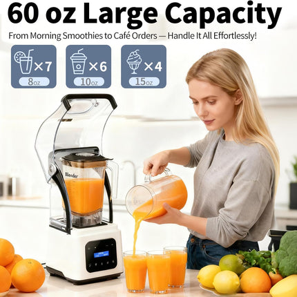 2200W High Performance Countertop Blender with Quiet Cover, 5 Preset Modes and DIY Timer