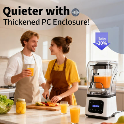2200W High Performance Countertop Blender with Quiet Cover, 5 Preset Modes and DIY Timer